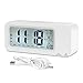 Digital Alarm Clock, Relohas Rechargeable Talking Clock with 3 Alarm Groups, Smart Touch Backlight