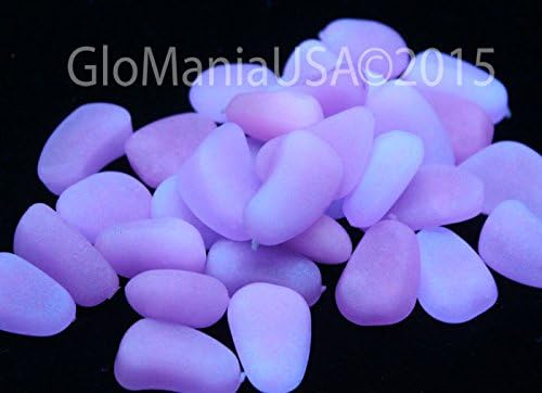Fairy garden Glow in the Dark Stone pathway light kit accessory (100 PURPLE glows Purple)
