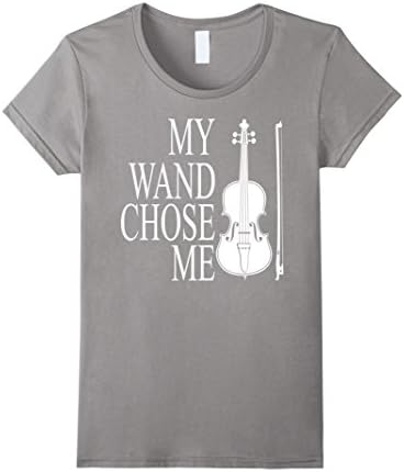 Women's My Wand Chose Me Violin T shirt Small Slate