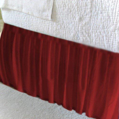 BURGUNDY Chiffon Ruffled Bed Skirt cal king,king Daybed, 24
