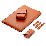 LAPOND 4 in 1 Bundle 13 Inch Laptop Sleeve Case for MacBook Air and MacBook Pro 13.3 Inches (4 in 1 Bundle, Light Brown)