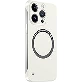 Omio Magnetic Slim Case for iPhone 14 Compatible with MagSafe, Frosted Matte PC Ultra-Thin Bumper Frameless Borderless Minimalist Design Shockproof Cover for Men Women, Beige