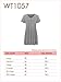 Made by Johnny MBJ WT1057 Womens V Neck Short Sleeve Pleats Tunic Top XL Heather_Charcoal