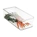 mDesign Plastic Food Storage Container Bin with Lid and Handle for Kitchen, Pantry, Cabinet, Fridge, Freezer - Organizer for Snacks, Produce, Vegetables, Pasta - Clear