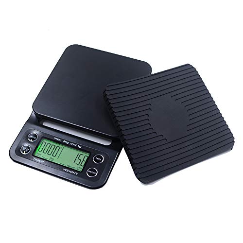 KingTo Scale Digital 5kg/0.1g High Accuracy Portable Mini Electronic Scale LCD Digital Kitchen Coffee Scales Weighing tool libra Precision Jewelry Scale With Timer