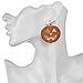 Lux Accessories Halloween Orange Glittery Huge Carved Cutout Pumpkin Silvertone Dangle Earrings