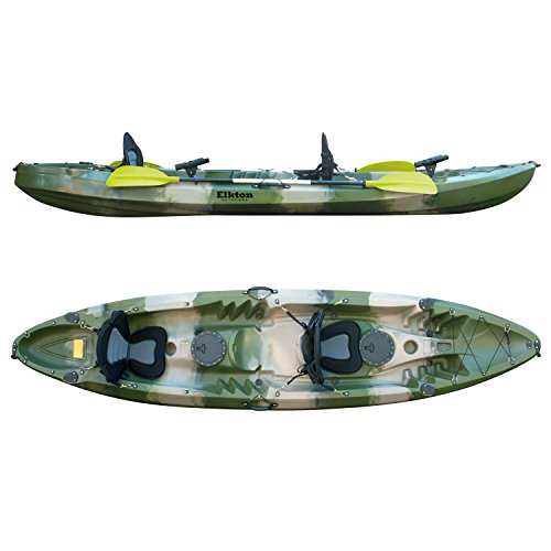 Elkton Outdoors Tandem Kayak 12 Foot Sit On Top Fishing Kayak With