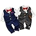 kydely Kanodan Baby Boy Waistcoat Gentleman Suit Long Sleeve 3 Pieces Wedding Outfits (Grey, 12-18Months)
