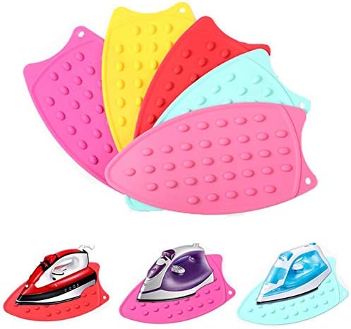 Mflbefulmel 1Pc Silicone Heat Resistant Iron Rest Pad Hot Resistant Mat Underlay Iron Stand Mat Ironing Board Hot Protection Mat Rest Ironing Pad Board Hot Pot Dish Cup Holder Mat Random