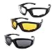 3 Pair Motorcycle Riding Glasses Padding Goggles UV Protection Dustproof Windproof Motorcycle Sunglasses with Clear Smoke Yellow Lens for Outdoor Sports Actives