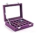 VANCORE Velvet Glass Jewelry Ring Display Organizer Box Tray Holder Earrings Storage Case for Women