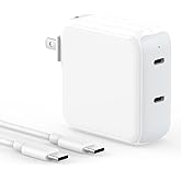 67W 2-Port USB C Charger Compatible with MacBook Air 13/15 inch (2018-2025), Pro 13/14/15/16 inch (2018-2025), Compatible wit