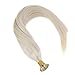 18inch #60 I Tip Platinum Blonde Hair Extensions Human Hair,Pre Bonded Keratin Stick Tipped Cold Fusion Hair Extensions Human Hair Straight Remy Human Hair 1G/S 50G/Pack