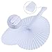 Pangda 24 Pack Folding Fans White Heart Folding Paper Hand Fans Handheld with Plastic Handle for Bridal Guest Church Wedding Birthday Celebration Party Favors Dancing DIY Bag Filler Gift