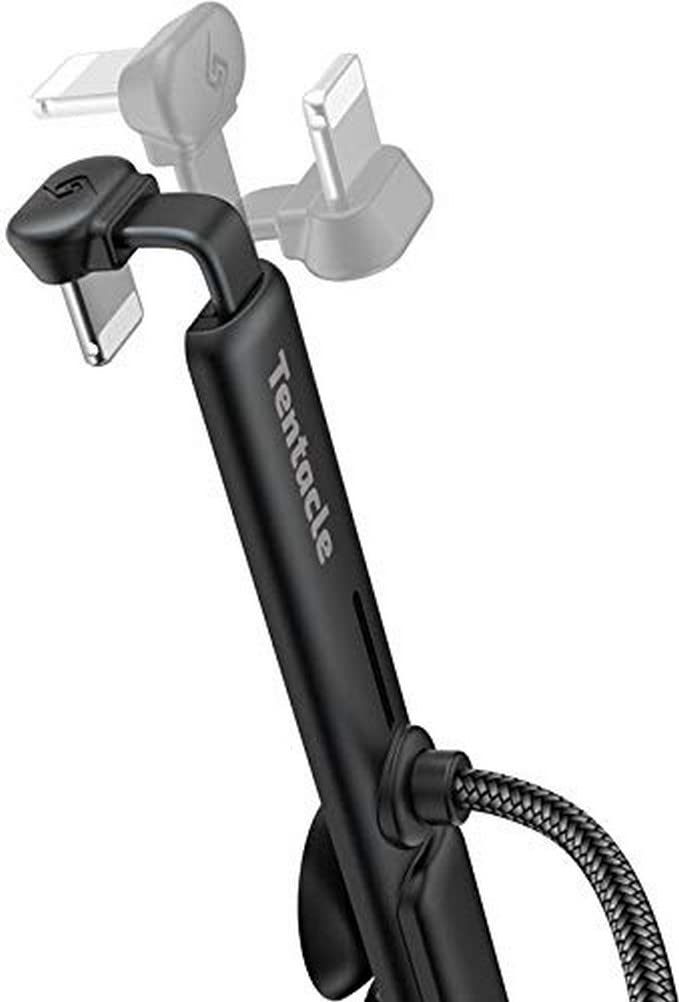 topp Gaming 'Tentacle' Angled and Flexible Charging Cable for Apple iPhones with Lightning Connector Black