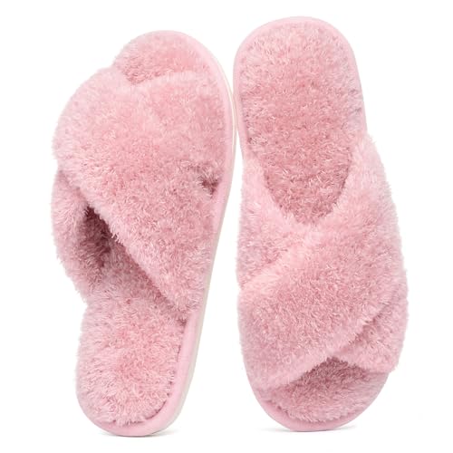 Evshine Memory Foam Fuzzy House Slippers