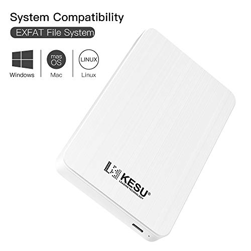 KESU 500GB Portable External Hard Drive Type C USB3.0 HDD Storage