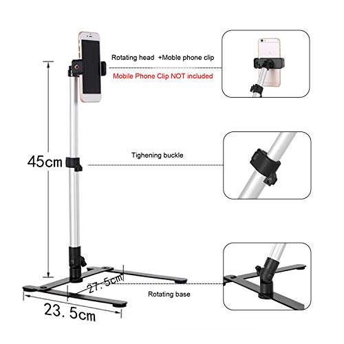 Cell Phone Stand for Video Overhead,Adjustable Photo Copy Stand Mount for Recording Videos,Photography,Teaching Online Live Broadcast