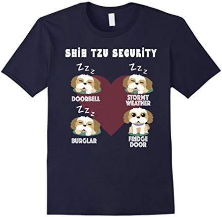Mens Shih Tzu T Shirt Security Funny Shih Tzu Gift XL Navy