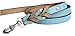 Soft Touch Collars - Leather Braided Dog Leash with Padded Handle, Turquoise and Beige, 6 Foot x 3/4 Inch