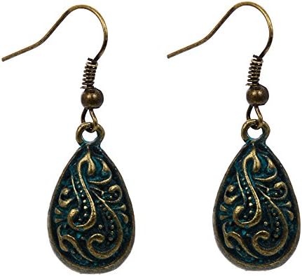Pop Wild Fashion Teardrop Long Bohemia Folk Style Retro Pattern Earrings