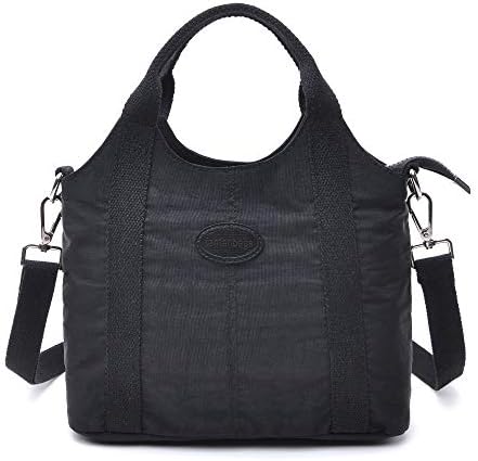 Womens Cross Body Bag Nylon Small Handbags for Ladies Messenger Bag over Shoulder Replacement Strap Girls Handbag Waterproof (black)