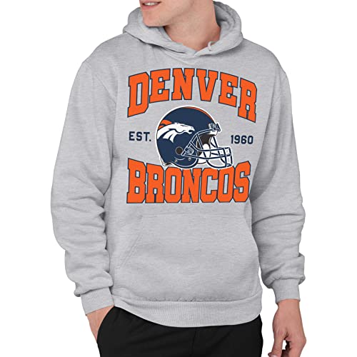 Junk Food Mens Team Helmet Nfl Hoodie Sweatshirt, Athletic Heather, S EU
