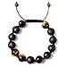 Bella.Vida Mens 12mm Balance Bracelet Diffuser Natural Hawk's Eye Lava Stone Healing Energy Yoga Mala Meditation Chakra Beads 8