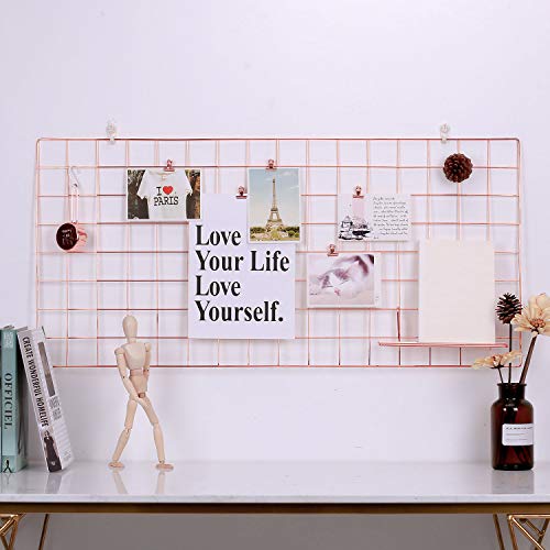 Simmer Stone Rose Gold Wall Grid Panel for Photo Hanging Display & Wall