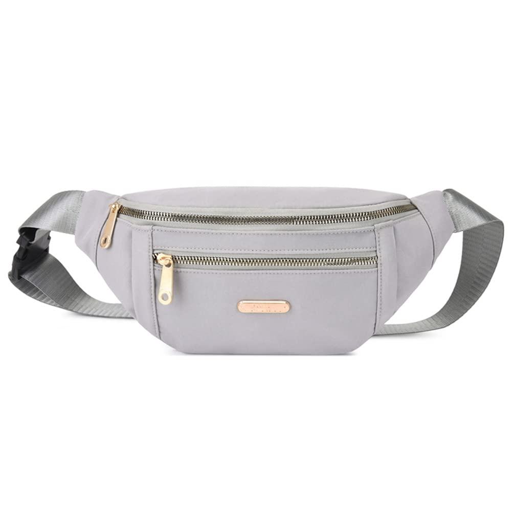 Estwell Bum Bag Fanny Pack Men Women Fashion Festival Fanny Pack Travel Waist Pack Lightweight Adjustable Waist Bag for Running Walking Hiking Jogging, Grey