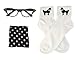 Hip Hop 50's Shop Kids 3 Piece Accessory Set (Black Polka Dot, Child)