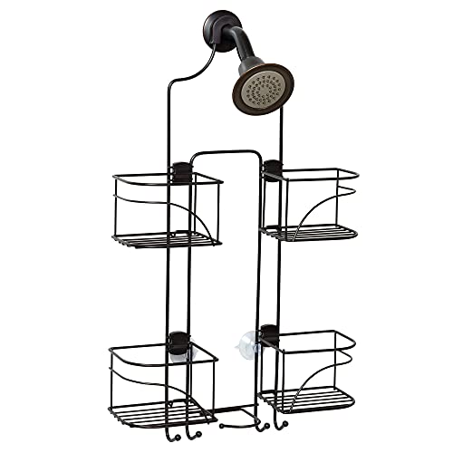 Zenna Home Hanging Shower Caddy, Over the Shower Head Bathroom Storage