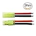 HRB 3 Pairs Mini Tamiya Battery Connectors Male & Female 14awg Silicone Wire Airsoft