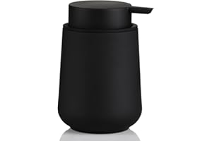 YAUKPH Matte Black Liquid Hand Soap Dispenser Plastic 11 oz - Modern Minimalist Style for Bathroom & Kitchen Countertop Refillable