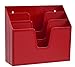 Acrimet Horizontal Triple File Folder Holder Organizer (Solid Red Color)