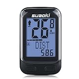 Suaoki Wireless 2.4GHz Transmission Bike Cycling Computer with Cadence Sensor Bicycle Speedometer Odometer Track Calories User A/B Backlight Water Resistant etc 22 Function