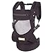 Infant Toddler Baby Carrier Wrap Backpack Front and Back, Hip Seat & Hood, Soft & Breathable Cotton, Cool Air Mesh, Black