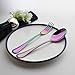 12 Piece Dinner Fork Set Rainbow Multicolor Stainless Steel Table Salad Dessert Fork Silverware Flatware Utensil Set Service for 12 Mirror Finish Dishwasher Safe