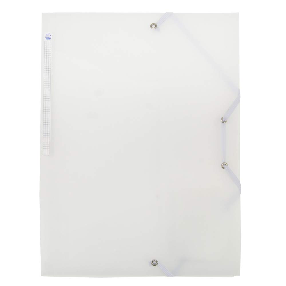 Waytex Elasticated Folder with 3 Flaps Polypropylene 4.5/10 Soft and Semi-Transparent A4 – Colourless 931455