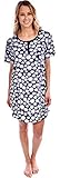 Pink Lady Women's Cotton Knit Short Sleeve Seashell Print Nightgown
