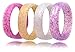 Silicone Wedding Ring for Women by FluxActive (4 Pack) Affordable Silicone Wedding Bands - GLITTER Gold Silver Purple Pink