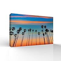 Canvas Wall Art The Palms Under The Sunset Canvas Prints Home Artwork Decoration for Living Room,Bedroom - 12x18 inches