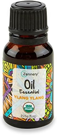 Zennery 100% Pure Ylang Ylang Essential Oil (USDA CERTIFIED ORGANIC) 5oz (15ml) Cananga odorata - from Madagascar - Great for diffusers *NOT TESTED ON ANIMALS* …