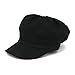 Women's Lightweight 100% Cotton Soft Fit Newsboy Cap with Elastic Back - Black