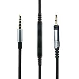 NewFantasia Cable for for Audio Technica ATH-M50x / ATH-M40x / ATH-M70x / KRK KNS8400 / KNS6400 headphone, Nylon Braided cord mic remote volume control fit iphone ipod ipad apple devices iOS