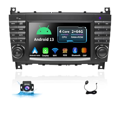 7 Inch 2+64G Car Stereo for Mercedes Benz C G CLK Class W203 W463 A160 Carplay Android 13 Auto Radio Upgrade Touch Screen Dsp Navigation GPS 2004-2007