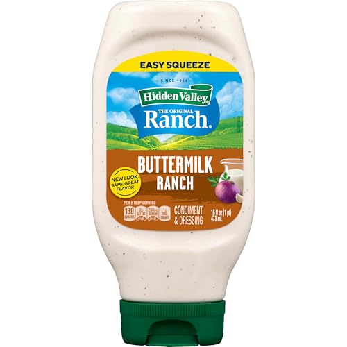 HIDDEN VALLEY BUTTERMILK RANCH CONDIMENT AND DRESSING, EASY SQUEEZE BOTTLE, 16 FL OZ (PACKAGE MAY VARY)
