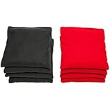 Weather Resistant Cornhole Bags (Set of 8) by SC Cornhole (Red/Black)