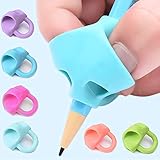 6 Pack Pencil Grips for Kids - Children Pen Grip Hand Writing Help - Assorted Writing Aid Holder Trainer Posture Correction Finger Grippers for Kids Learning to Write Special Needs (Random Colors)