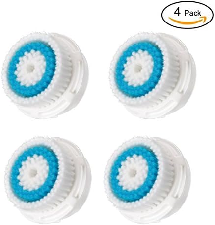 4 Pack Deep Pore Facial Cleansing Replacement Brush Heads for Mia 1, Mia2, Mia3 (Aria), SMART Profile, Alpha Fit, Pro, Plus and Radiance Cleansing Systems